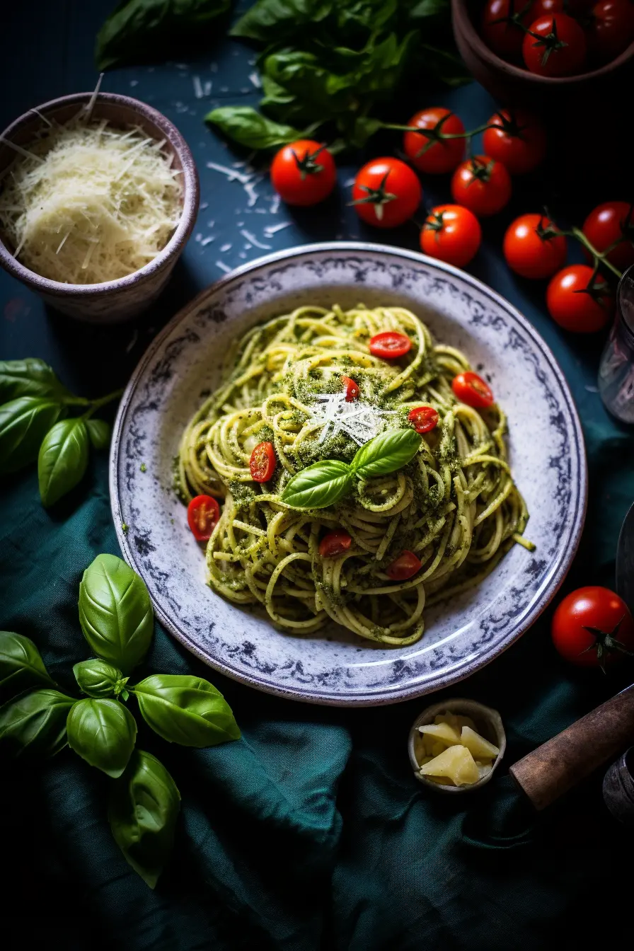 vegane schnelle pesto pasta