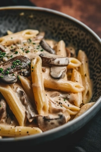 Penne in cremiger Pilzsoße