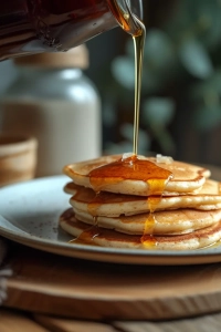 Vegane Pancakes mit Ahornsirup