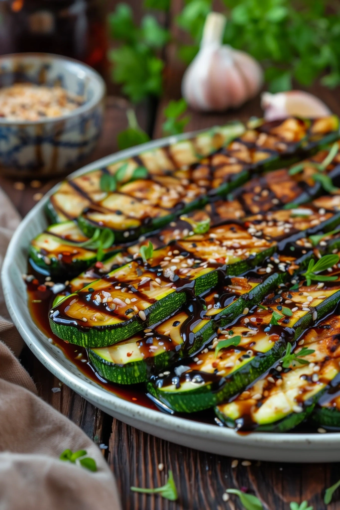 Gegrillte Zucchini mit Balsamico-Glasur