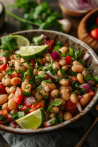 Bohnensalat mit Koriander und Limette