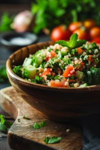 Bulgursalat mit Petersilie und Minze (Tabbouleh)