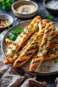 Gegrillte Brotsticks mit Sesam