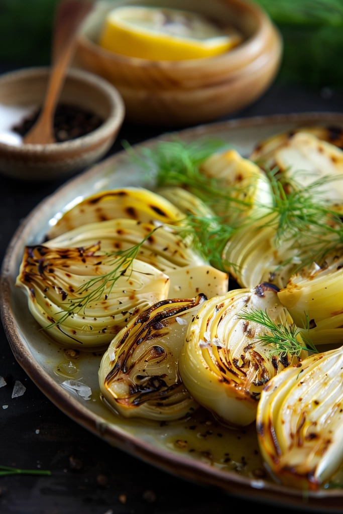 Gegrillte Fenchel mit Zitronenmarinade