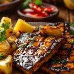 Karibischer Grilltofu mit Ananas und Chili