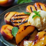 Pfirsich-Halbmonde mit veganem Vanilleeis