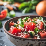 Sommerlicher Wassermelonen-Feta-Salat (vegan)