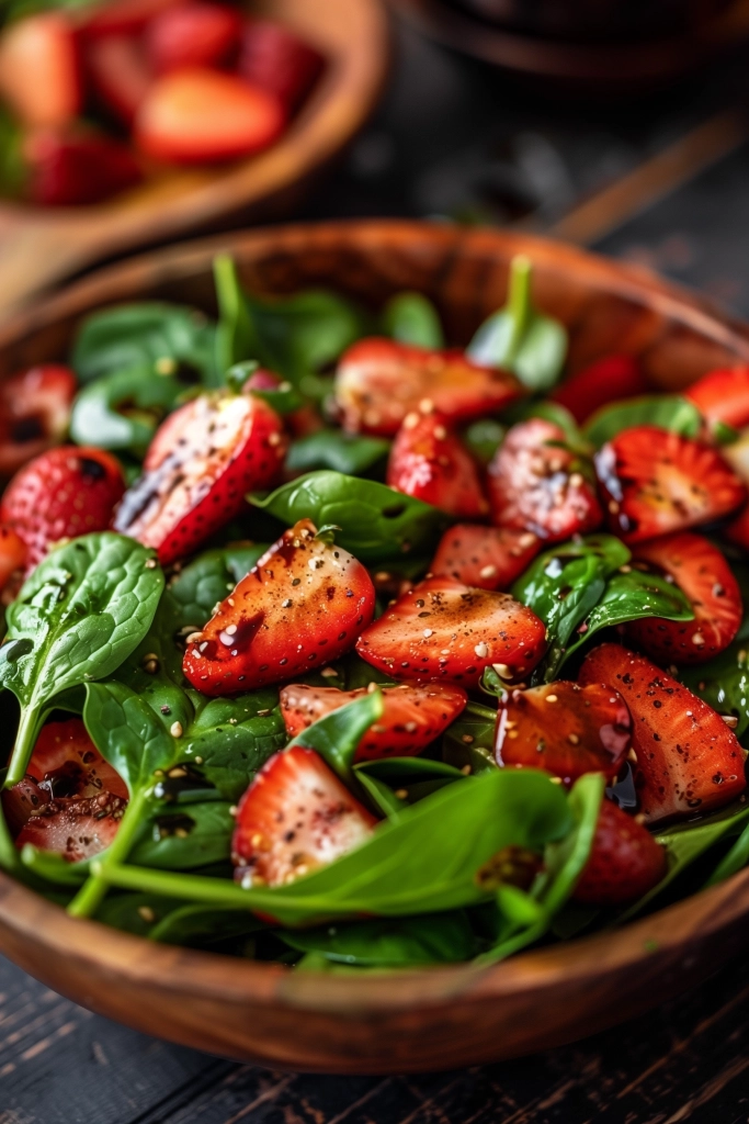 Spinat- und Erdbeersalat mit Balsamico