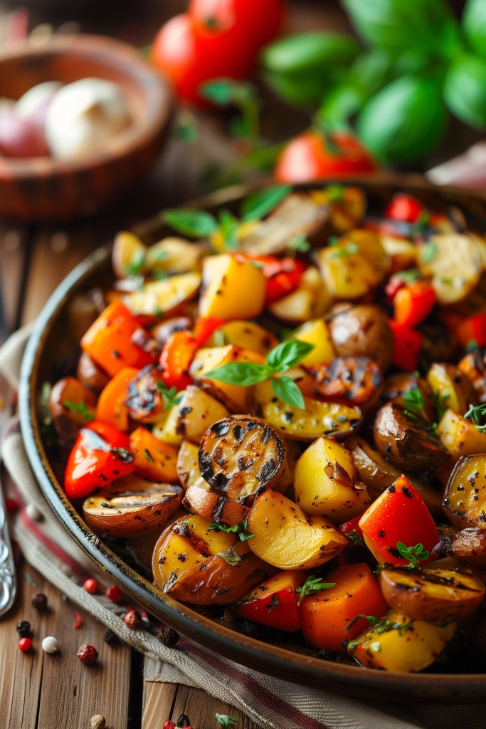 Vegane Grillpfanne mit saisonalem Gemüse