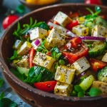 Veganer Griechischer Salat mit Tofu-Feta