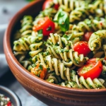 Veganer Nudelsalat mit Pesto und Cherrytomaten