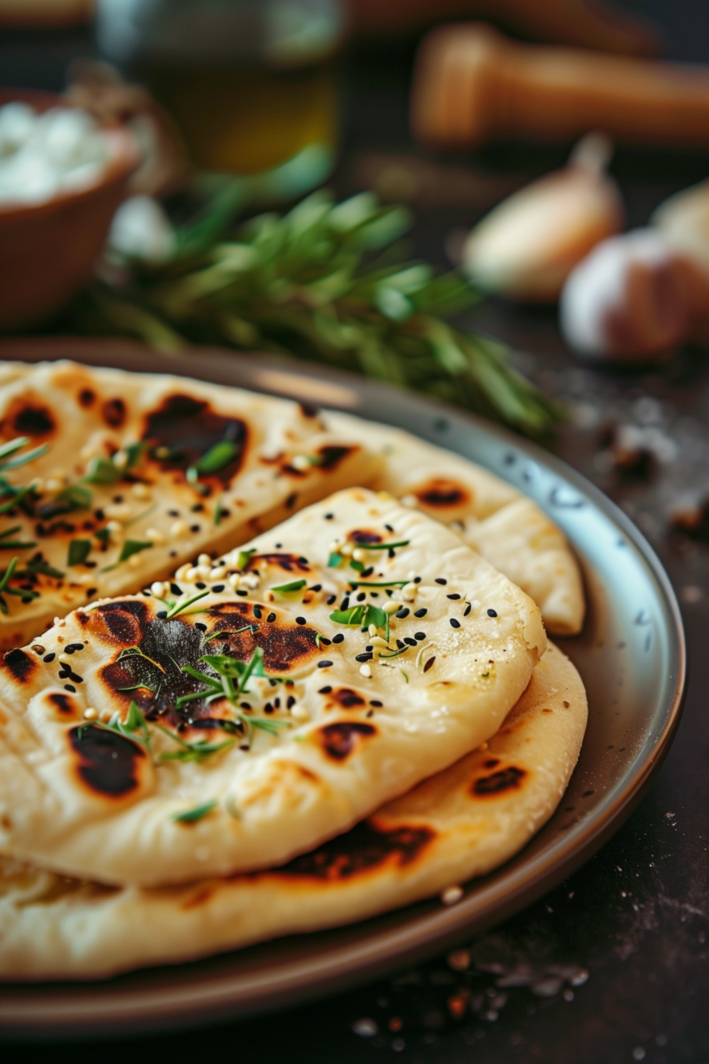 Veganes Naan-Brot vom Grill